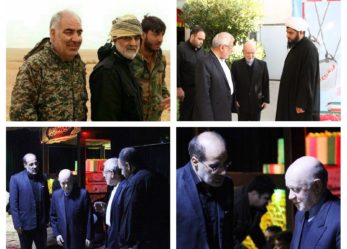 دبیرکل و نایب رئیس شورای مرکزی حزب موتلفه اسلامی با پیکر سردار شهید «خیرالله صمدی» وداع کردند